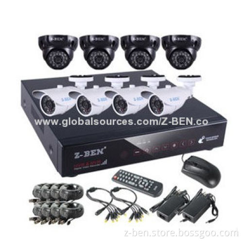 CCTV H.264 DIY DVR Kit with 4 Supporting Frames, Waterproof Camera and the 4 Camera 1/3-inch